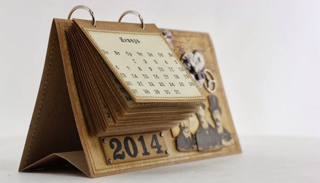 Календарь из дизайнерской бумаги